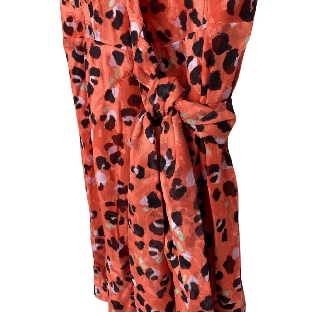 RARE Modcloth x Hutch Party Prowl Orange Leopard Print True Wrap Dress XS NEW - Picture 10 of 15